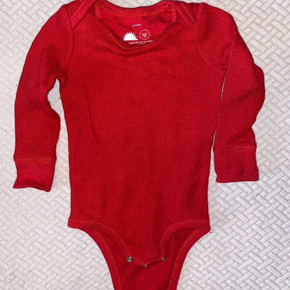9-12 month Primary baby waffle bodysuit thermal